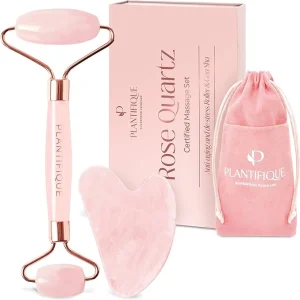 Rouleau de Quartz Rose et Gua Sha PLANTIFIQUE