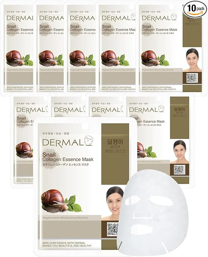 DERMAL Masque Visage à l’Essence de Collagène d’Escargot