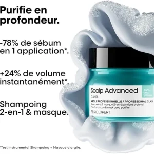 L'Oréal Professionnel | Shampoing-Masque 2-en-1 Anti-Gras à l’Argile Purifiante