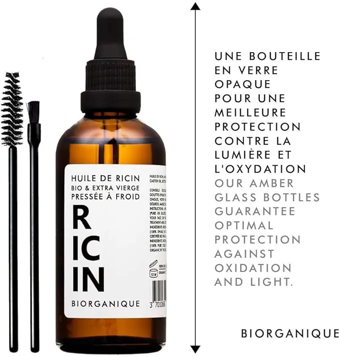 Huile de Ricin 100 % Bio, Pure & Naturelle