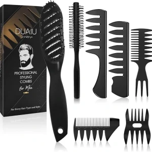 DUAIU – Brosse Cheveux Homme | Kit de 7 Pièces