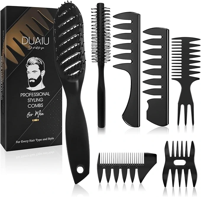 DUAIU – Brosse Cheveux Homme | Kit de 7 Pièces