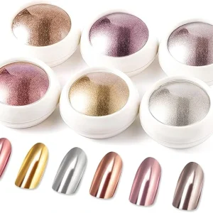 BISHENGYF – Poudre Ongles En Or Rose - 6 Boîtes